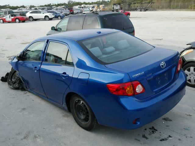 1NXBU4EE6AZ293174 - 2010 TOYOTA COROLLA BA BLUE photo 3