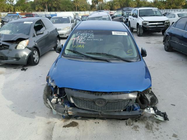 1NXBU4EE6AZ293174 - 2010 TOYOTA COROLLA BA BLUE photo 9