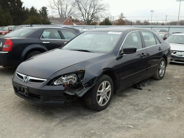 1HGCM56837A210156 - 2007 HONDA ACCORD EX BLACK photo 2