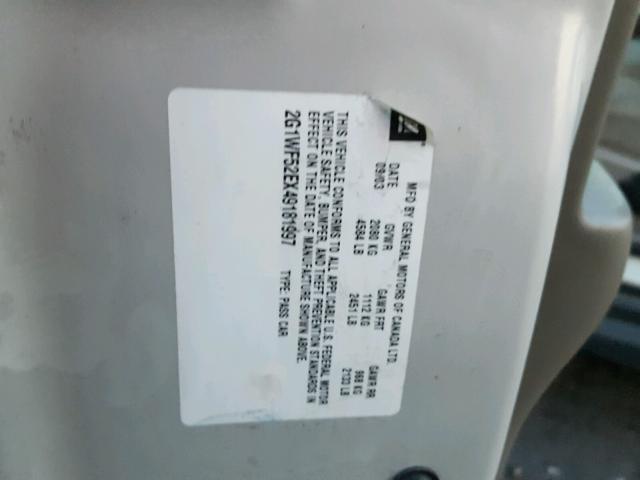 2G1WF52EX49181997 - 2004 CHEVROLET IMPALA 银色 照片 10