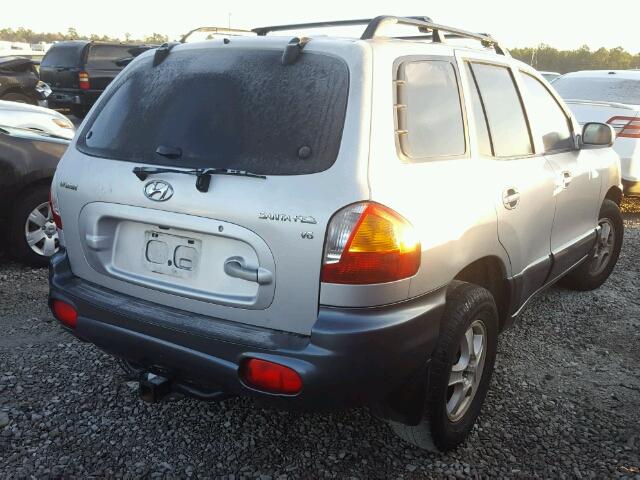 KM8SC13D22U255910 - 2002 HYUNDAI SANTA FE G SILVER photo 4