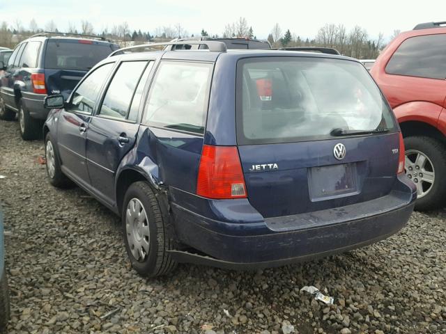 WVWRP61J73W362258 - 2003 VOLKSWAGEN JETTA GL T BLUE photo 3