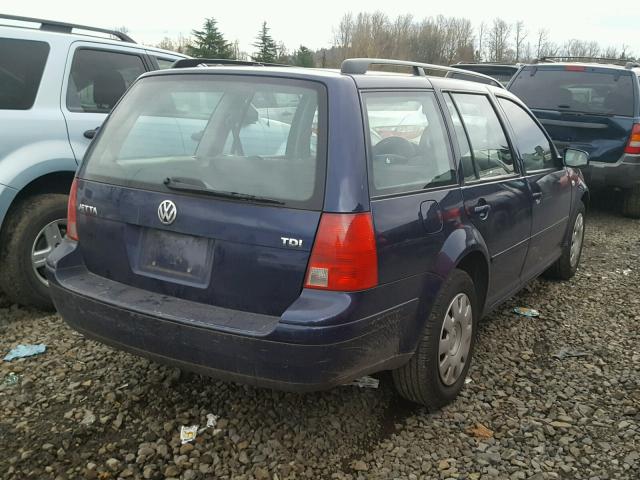 WVWRP61J73W362258 - 2003 VOLKSWAGEN JETTA GL T BLUE photo 4