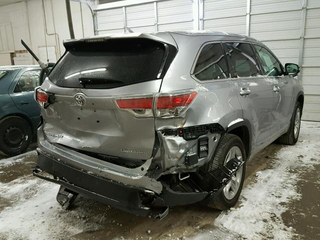 5TDDKRFH2GS342568 - 2016 TOYOTA HIGHLANDER SILVER photo 4