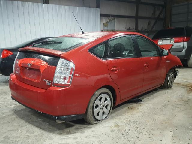 JTDKB20U173203408 - 2007 TOYOTA PRIUS RED photo 4