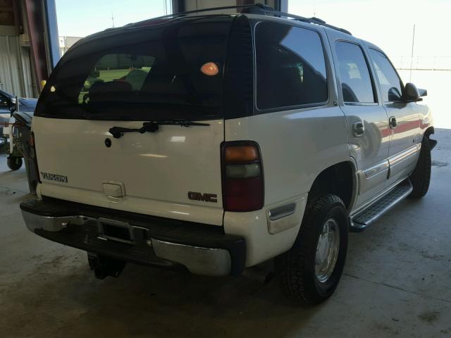 1GKEC13T01J297408 - 2001 GMC YUKON WHITE photo 4