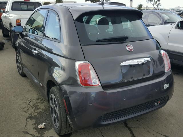 3C3CFFGE8FT741285 - 2015 FIAT 500 ELECTR GRAY photo 3