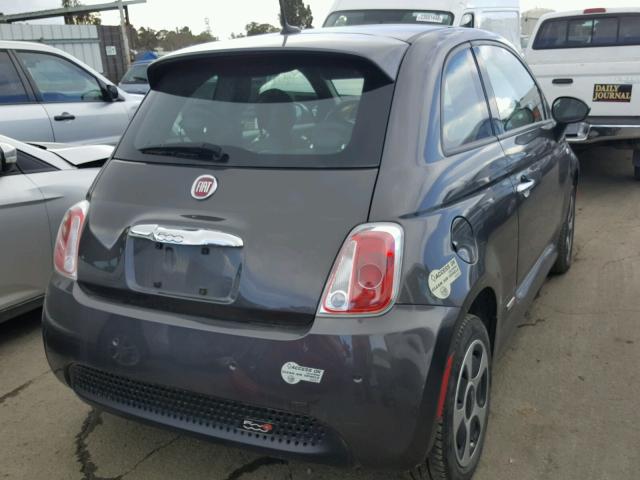 3C3CFFGE8FT741285 - 2015 FIAT 500 ELECTR GRAY photo 4