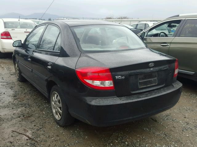 KNADC125556392028 - 2005 KIA RIO BLACK photo 3