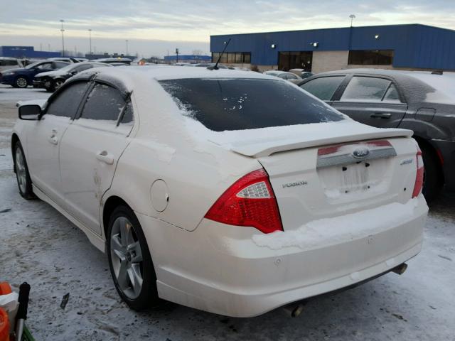 3FAHP0KC9CR168896 - 2012 FORD FUSION SPO WHITE photo 3