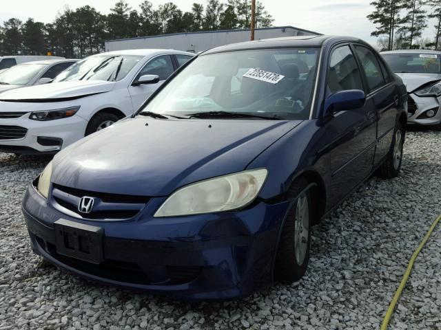 2HGES26734H537738 - 2004 HONDA CIVIC EX BLUE photo 2