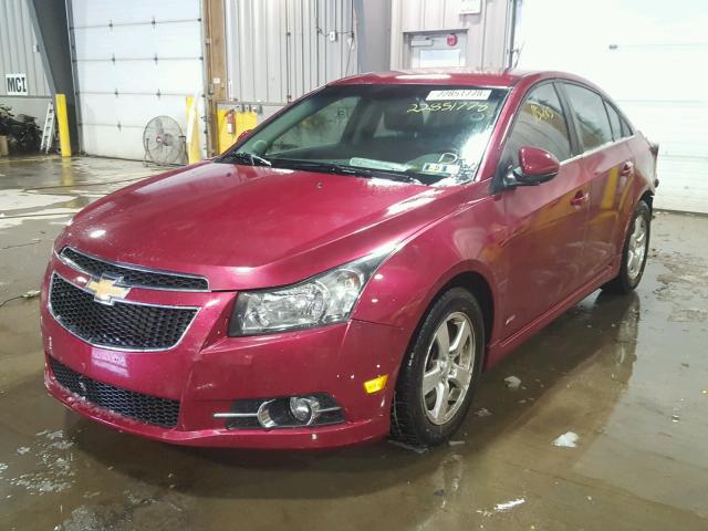 1G1PF5S97B7197645 - 2011 CHEVROLET CRUZE LT RED photo 2