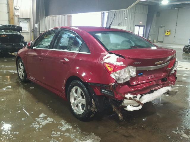 1G1PF5S97B7197645 - 2011 CHEVROLET CRUZE LT RED photo 3