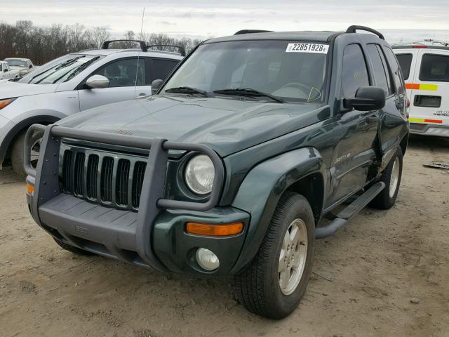 1J8GL58K72W214856 - 2002 JEEP LIBERTY LI GREEN photo 2