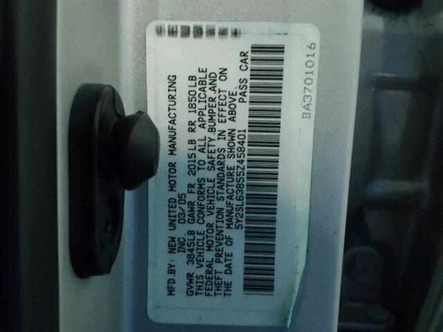 5Y2SL63855Z458401 - 2005 PONTIAC VIBE GRAY photo 10