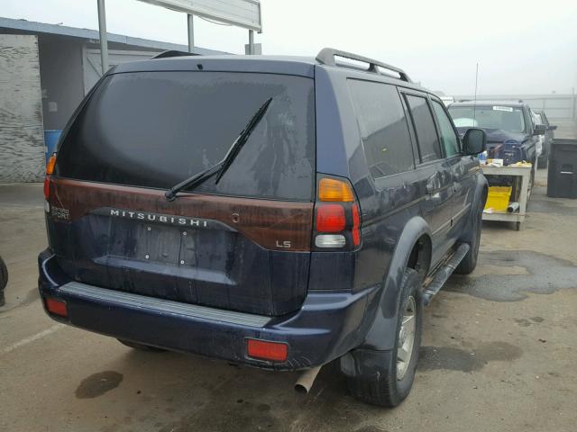 JA4LS21H13J039826 - 2003 MITSUBISHI MONTERO SP BLUE photo 4