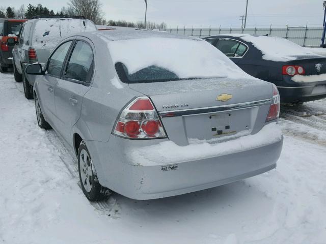 KL1TD56687B049558 - 2007 CHEVROLET AVEO BASE SILVER photo 3