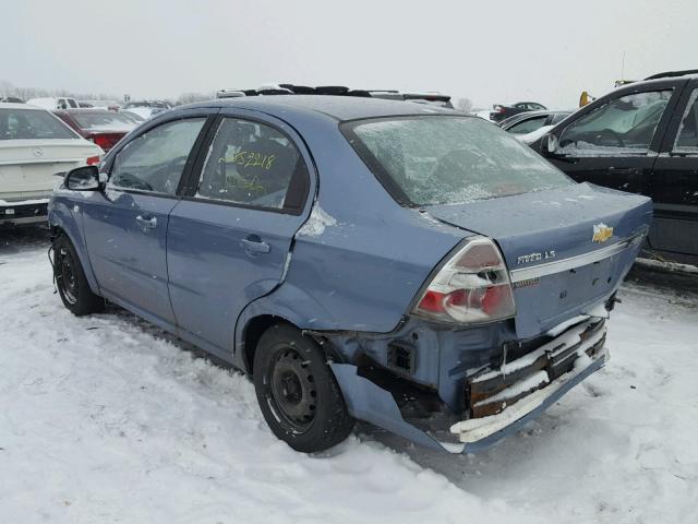 KL1TD56687B078669 - 2007 CHEVROLET AVEO BASE BLUE photo 3