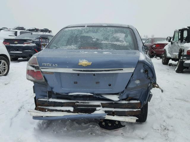 KL1TD56687B078669 - 2007 CHEVROLET AVEO BASE BLUE photo 9