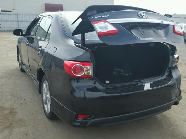 2T1BU4EE7BC632429 - 2011 TOYOTA COROLLA BA BLACK photo 3