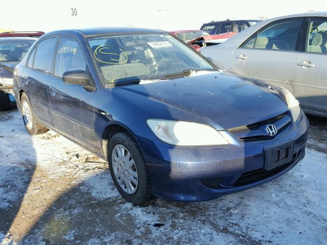 2HGES16554H584195 - 2004 HONDA CIVIC LX BLUE photo 1