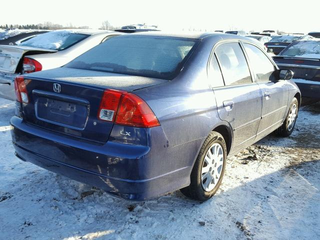 2HGES16554H584195 - 2004 HONDA CIVIC LX BLUE photo 4