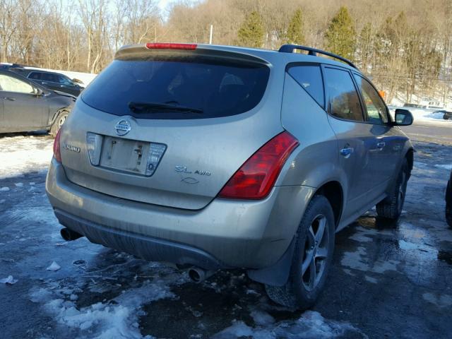 JN8AZ08W65W437299 - 2005 NISSAN MURANO SL GOLD photo 4