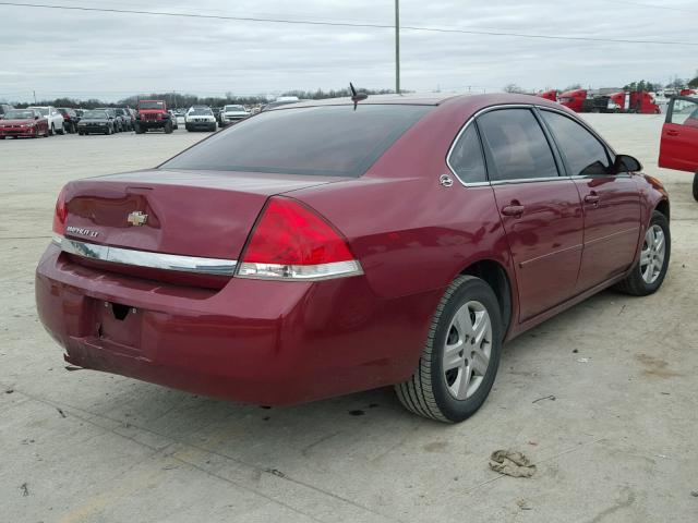 2G1WT58K369191912 - 2006 CHEVROLET IMPALA LT MAROON photo 4