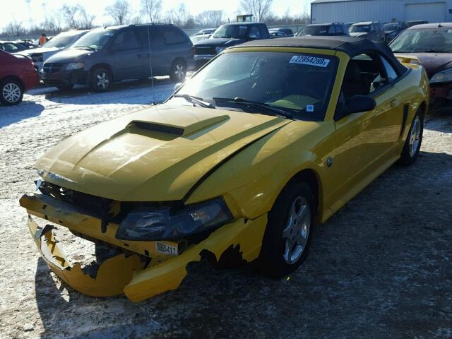 1FAFP44684F205375 - 2004 FORD MUSTANG YELLOW photo 2