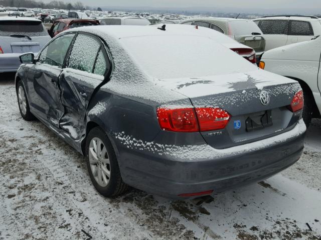 3VWDP7AJ0DM277339 - 2013 VOLKSWAGEN JETTA SE GRAY photo 3