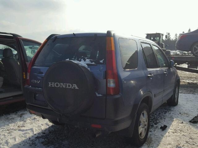 JHLRD78852C819217 - 2002 HONDA CR-V EX BLUE photo 4