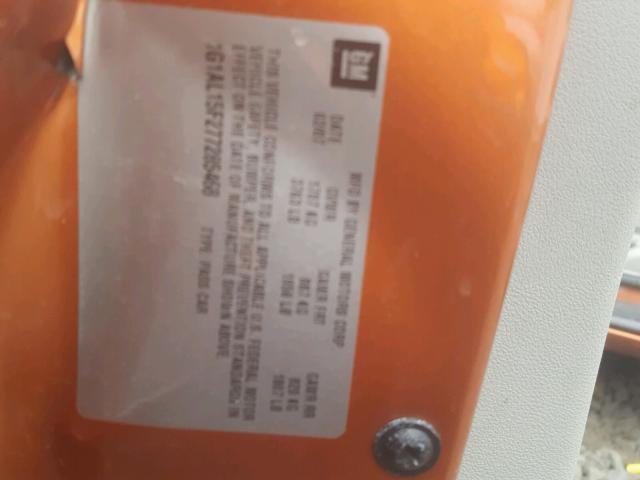 1G1AL15F277285468 - 2007 CHEVROLET COBALT LT ORANGE photo 10