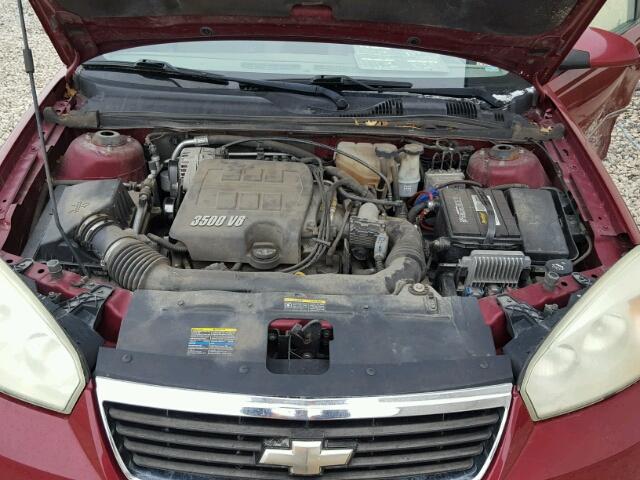 1G1ZT51846F164771 - 2006 CHEVROLET MALIBU LT BURGUNDY photo 7