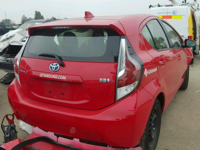 JTDKDTB31F1114274 - 2015 TOYOTA PRIUS C RED photo 4