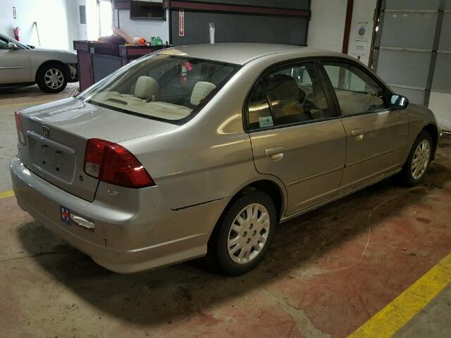 2HGES16654H628740 - 2004 HONDA CIVIC LX GRAY photo 4