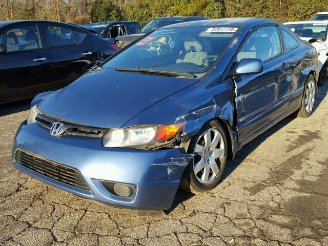 2HGFG12676H568006 - 2006 HONDA CIVIC LX BLUE photo 2