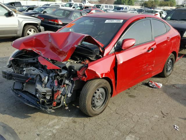 KMHCT4AE8GU013857 - 2016 HYUNDAI ACCENT SE RED photo 2