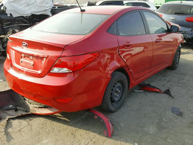 KMHCT4AE8GU013857 - 2016 HYUNDAI ACCENT SE RED photo 4