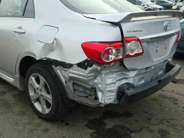 2T1BU4EE7DC112685 - 2013 TOYOTA COROLLA BA SILVER photo 9