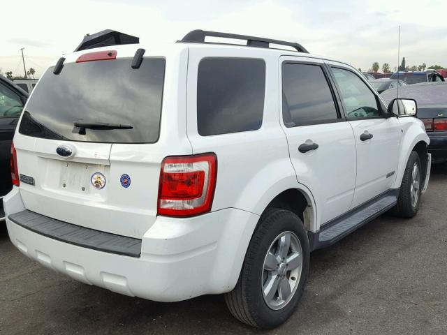 1FMCU03148KA78329 - 2008 FORD ESCAPE XLT WHITE photo 4