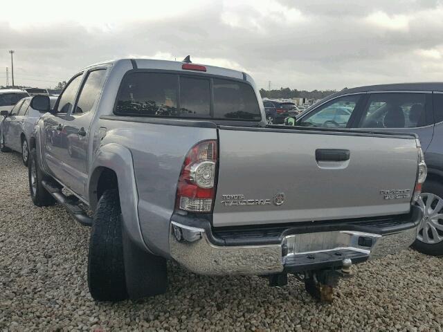 3TMJU4GN9EM160075 - 2014 TOYOTA TACOMA DOU SILVER photo 3