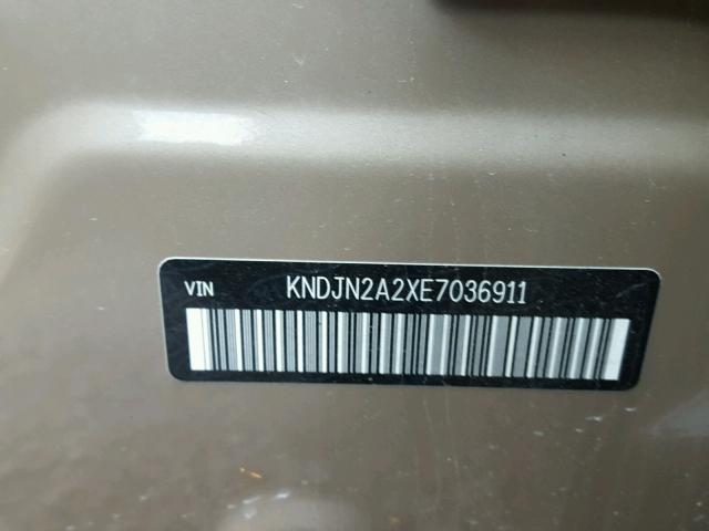 KNDJN2A2XE7036911 - 2014 KIA SOUL BROWN photo 10