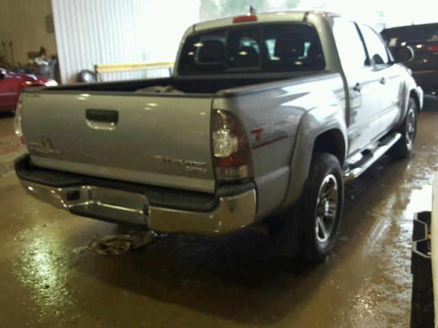 5TFJX4GNXEX033367 - 2014 TOYOTA TACOMA DOU SILVER photo 4