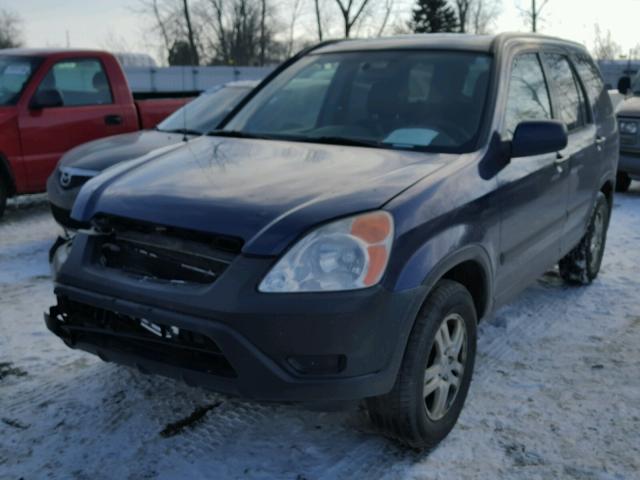 JHLRD78842C077280 - 2002 HONDA CR-V EX BLUE photo 2