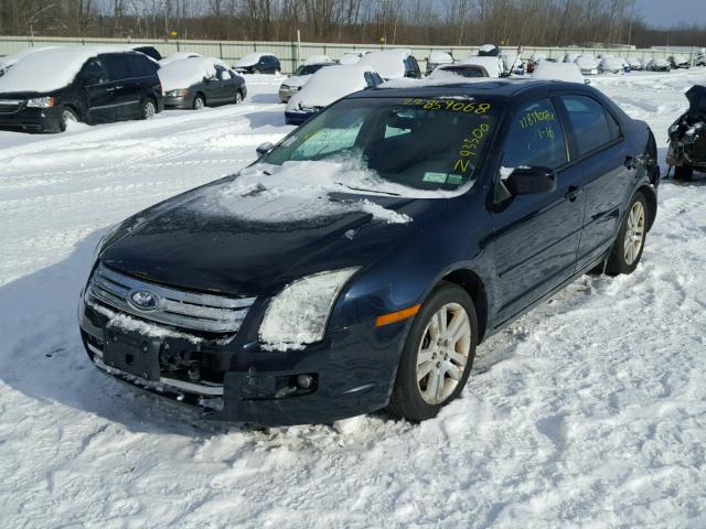 3FAHP07Z28R248299 - 2008 FORD FUSION SE BLUE photo 2