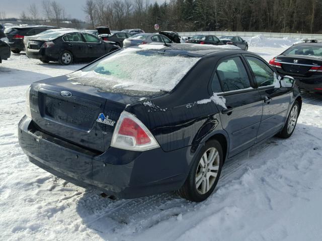 3FAHP07Z28R248299 - 2008 FORD FUSION SE BLUE photo 4