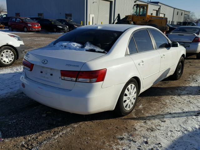 5NPET46C98H313665 - 2008 HYUNDAI SONATA GLS WHITE photo 4