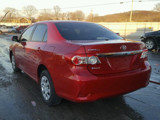 2T1BU4EE4BC549217 - 2011 TOYOTA COROLLA BA RED photo 3