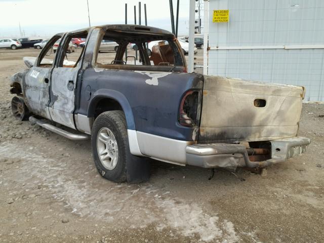 1B7GL2AN41S118313 - 2001 DODGE DAKOTA QUA BLUE photo 3