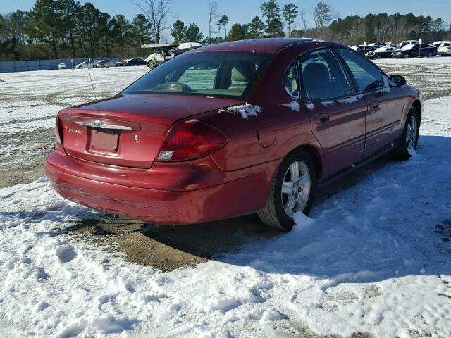 1FAFP56S7YA132938 - 2000 FORD TAURUS SEL RED photo 4